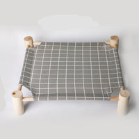 HKM-5225277 Elevated Solid Wood Pet Bed with Removable and Washable Mats for Cats and Dogs