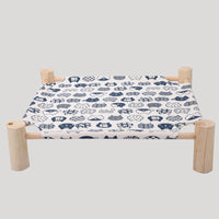 HKM-5225277 Elevated Solid Wood Pet Bed with Removable and Washable Mats for Cats and Dogs