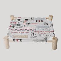 HKM-5225277 Elevated Solid Wood Pet Bed with Removable and Washable Mats for Cats and Dogs