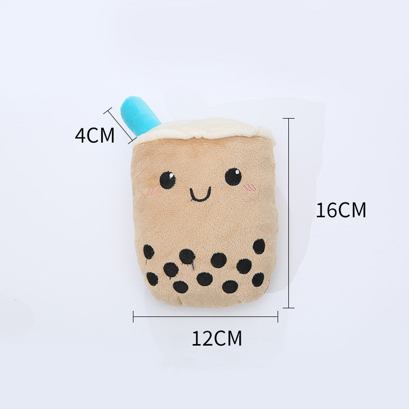 HKM-5226301 Milk Tea Plush Dog Toy – Soft & Durable Chew Resistance for Pets