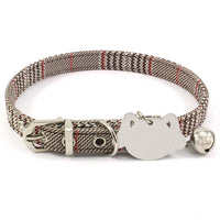 HKM-5226429 Double-Sided Laser Engraved Flower Pattern Pet Collar with Copper Bell - Adjustable Sizes Available