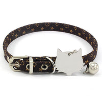 HKM-5226429 Double-Sided Laser Engraved Flower Pattern Pet Collar with Copper Bell - Adjustable Sizes Available