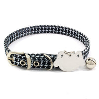 HKM-5226429 Double-Sided Laser Engraved Flower Pattern Pet Collar with Copper Bell - Adjustable Sizes Available
