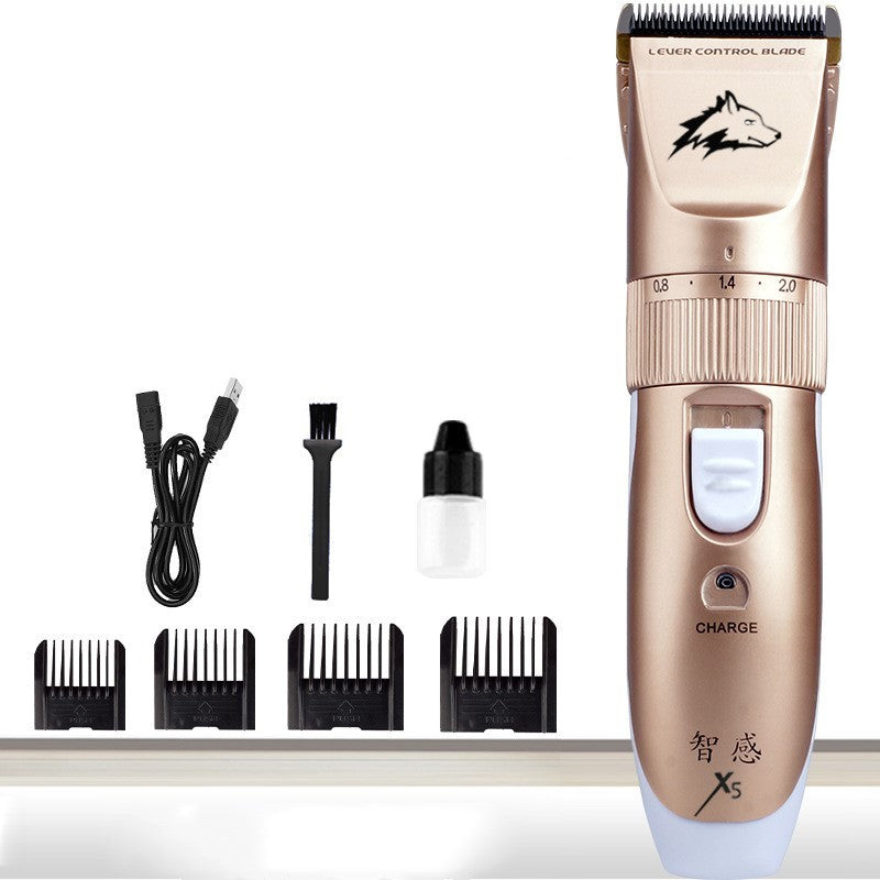 HKM-522643 Ceramic Titanium Dog Grooming Clipper with Limit Combs and Accessories