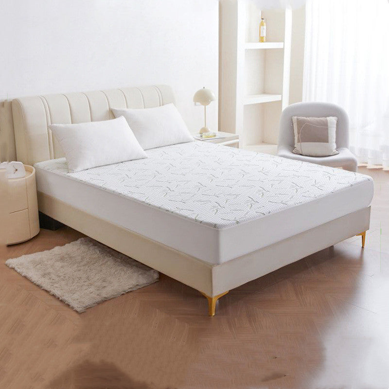 HKM-522771 Bamboo Fiber Air Layer Jacquard Waterproof Mattress Protector with Plant and Flower Design
