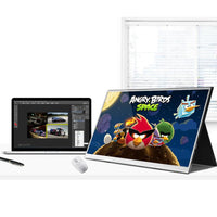 HKM-522771 Ultra-Thin 15-Inch Portable Gaming Monitor with 1920x1080 Split Screen Display and HDMI Interface