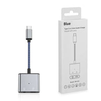 HKM-522835 Type-C 2-in-1 Live Streaming Audio Adapter for iPhone with Charging Capability