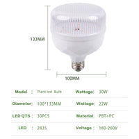 HKM-522963 Full Spectrum Waterproof Adjustable LED Grow Light Bulb - 15W/30W