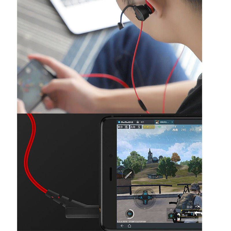 HKM-522963 In-Ear Gaming Earphones with Unilateral Microphone and Volume Control