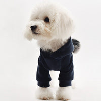 HKM-5230781 Cozy Cotton Sweater for Teddy Bichon Dogs in Gray and Navy Blue
