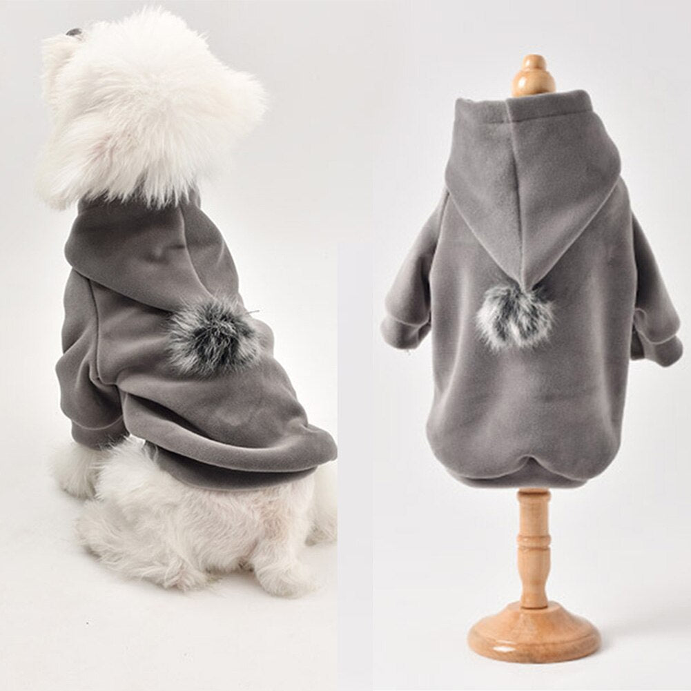 HKM-5230781 Cozy Cotton Sweater for Teddy Bichon Dogs in Gray and Navy Blue