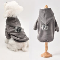 HKM-5230781 Cozy Cotton Sweater for Teddy Bichon Dogs in Gray and Navy Blue