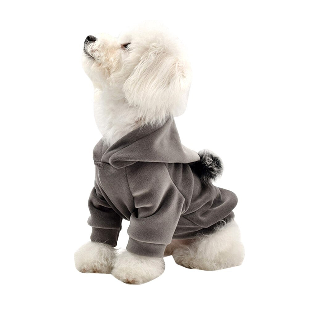 HKM-5230781 Cozy Cotton Sweater for Teddy Bichon Dogs in Gray and Navy Blue