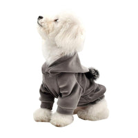 HKM-5230781 Cozy Cotton Sweater for Teddy Bichon Dogs in Gray and Navy Blue