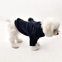 HKM-5230781 Cozy Cotton Sweater for Teddy Bichon Dogs in Gray and Navy Blue