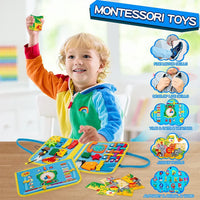HKM-523219 Dinosaur-Themed Felt Learning Board for Toddlers - Educational Busy Board Cloth for Early Childhood Development