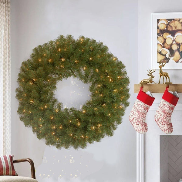 HKM-523219 LED Rattan Christmas Garland for Home Decor - Modern PVC Design Available in Multiple Sizes