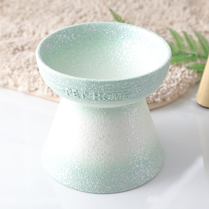 HKM-5232573 Ceramic Cat Food Bowl with High Foot Protection and 250ml Capacity