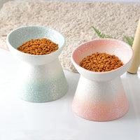 HKM-5232573 Ceramic Cat Food Bowl with High Foot Protection and 250ml Capacity