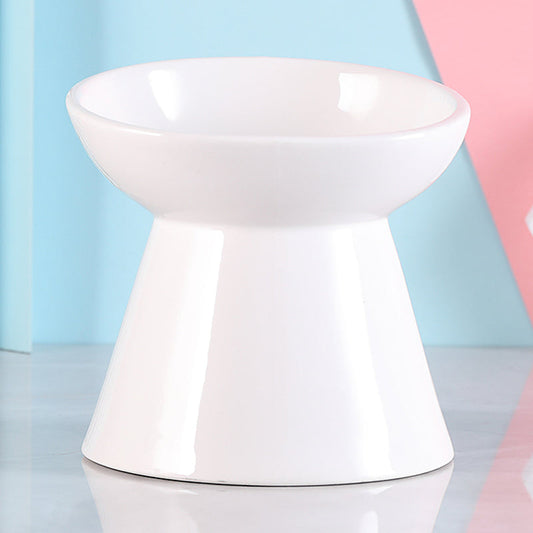 HKM-5232573 Ceramic Cat Food Bowl with High Foot Protection and 250ml Capacity