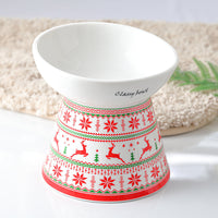 HKM-5232573 Ceramic Cat Food Bowl with High Foot Protection and 250ml Capacity