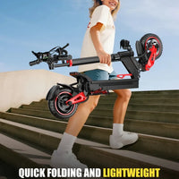 HKM-523283 Electric Scooter with 1600W Motor, 48V18Ah Battery, 50km/h Speed, Dual Suspension, App Control, Foldable Design, 120kg Capacity