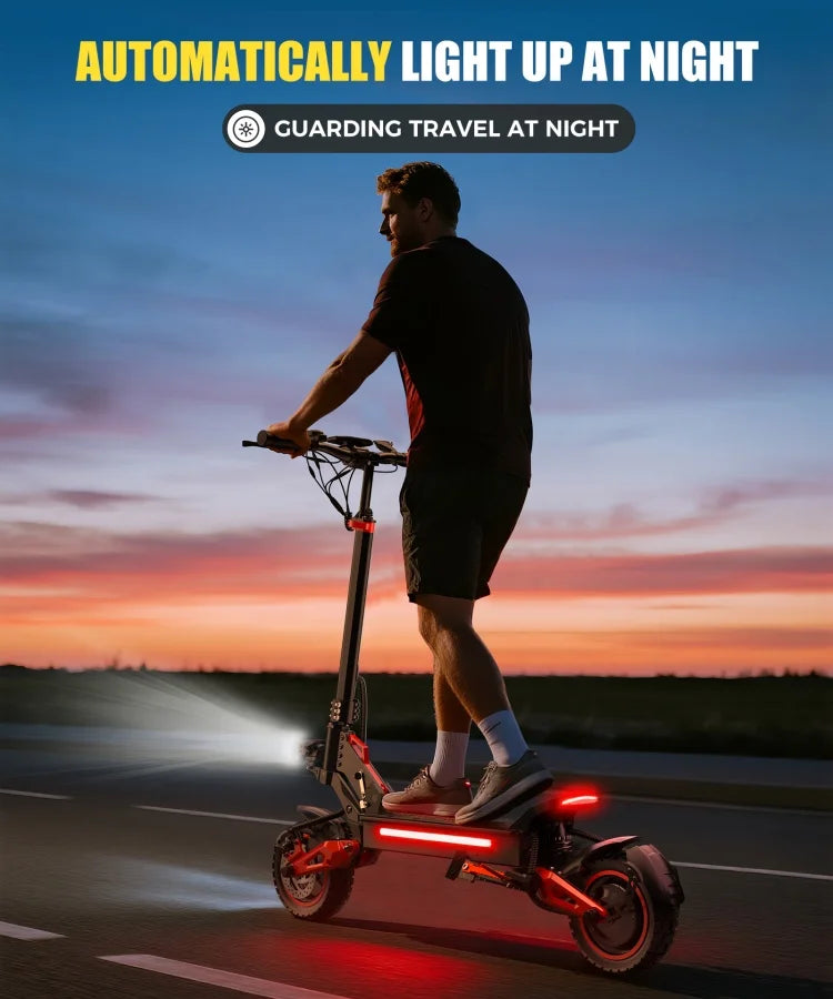 HKM-523283 Electric Scooter with 1600W Motor, 48V18Ah Battery, 50km/h Speed, Dual Suspension, App Control, Foldable Design, 120kg Capacity