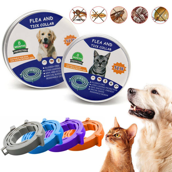 HKM-5234365 Rose Red Anti-Flea Collar for Cats and Dogs - Durable Plastic Design