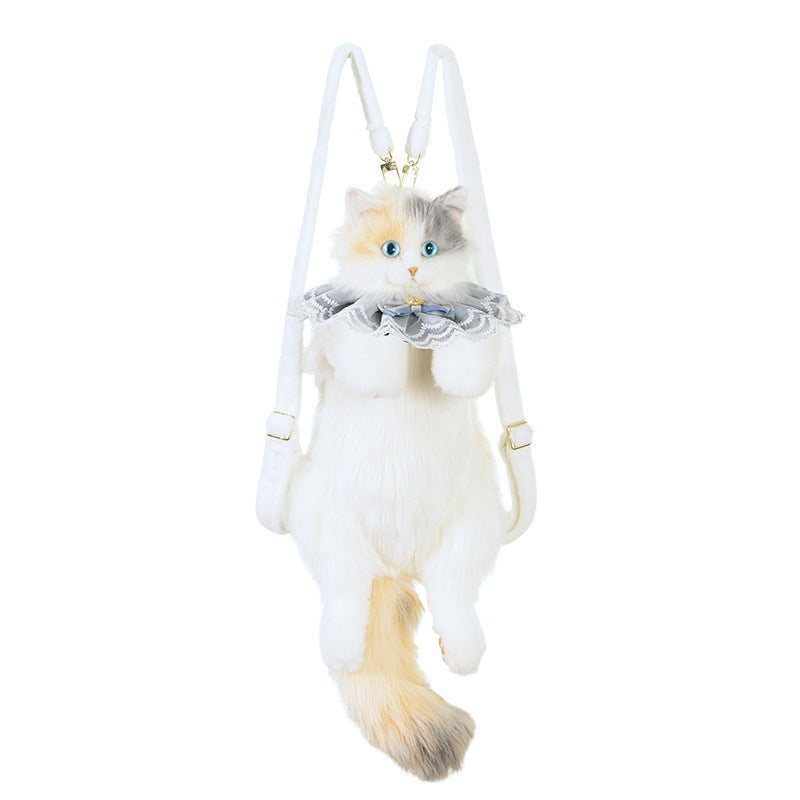 HKM-5234621 Multi-Color Cat Backpack with Plaid Scarf Options for Youth