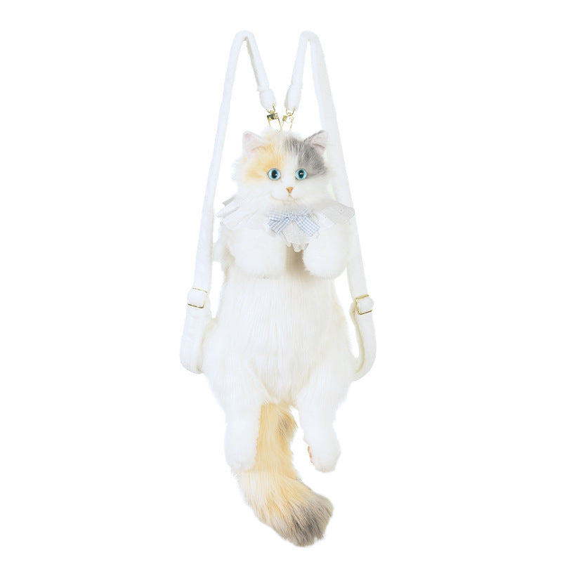 HKM-5234621 Multi-Color Cat Backpack with Plaid Scarf Options for Youth