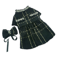 HKM-5234749 Classic Style Cat Hat and Coat Set with Matching Skirt - Available in White and Black, Multiple Sizes