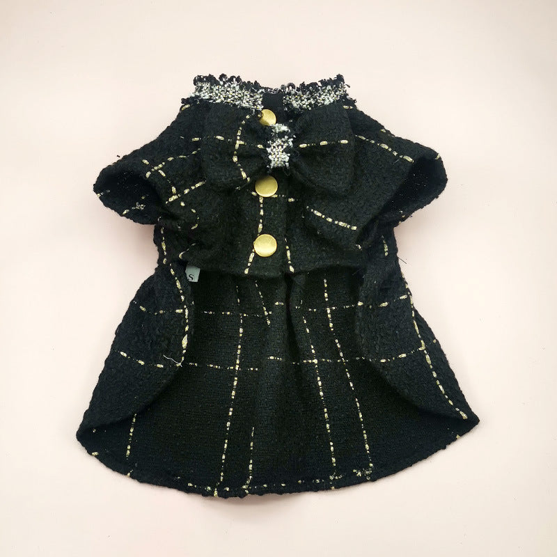 HKM-5234749 Classic Style Cat Hat and Coat Set with Matching Skirt - Available in White and Black, Multiple Sizes