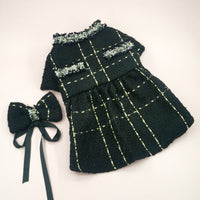 HKM-5234749 Classic Style Cat Hat and Coat Set with Matching Skirt - Available in White and Black, Multiple Sizes