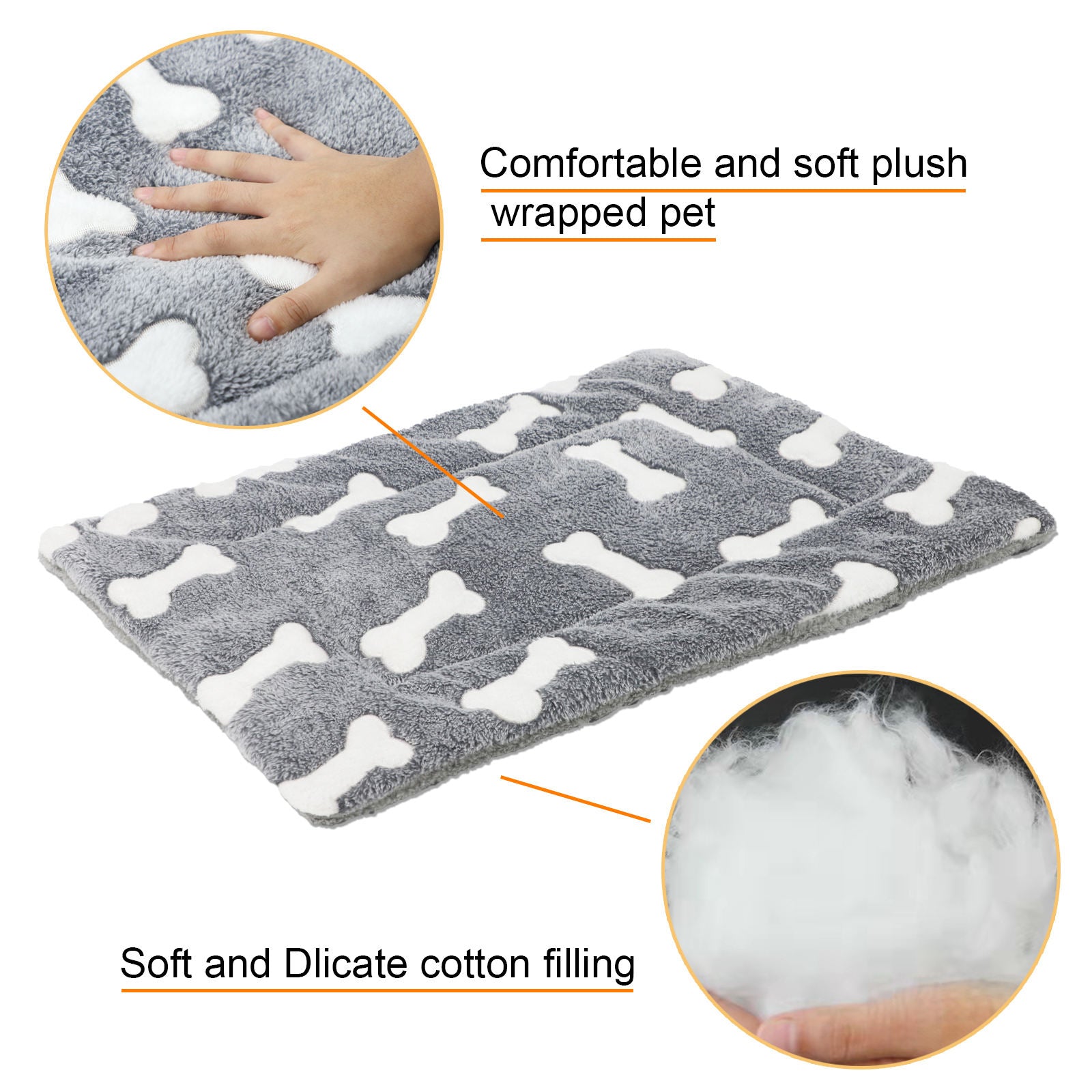HKM-5235645 Self-Warming Reversible Pet Sleeping Mat for Dogs and Cats – Soft Coral Velvet Dog Bed, Machine Washable, Non-Slip Crate Pad