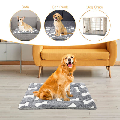 HKM-5235645 Self-Warming Reversible Pet Sleeping Mat for Dogs and Cats – Soft Coral Velvet Dog Bed, Machine Washable, Non-Slip Crate Pad