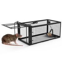 HKM-5236029 Humane Live Rodent Trap Cage - 2 Pack Galvanized Iron Design for Mice Control with Detachable U Shaped Rod