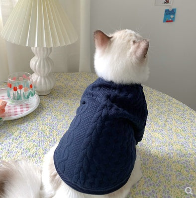 HKM-5236541 Cozy Casual Dark Blue Pet Clothes for Small to Large Dogs