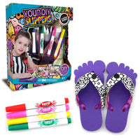 HKM-523667 DIY Colorful Doodle Slippers for Kids - Creative Drawing and Coloring Toy Set