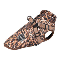 HKM-5236925 Leopard Print Pet Clothing with Integrated Traction Rope ¨C Casual Style for Sizes S to 2XL