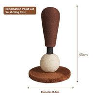 HKM-5238333 Exclamation Point Jute Cat Scratch Board & Teaser Toy for Fun Interaction