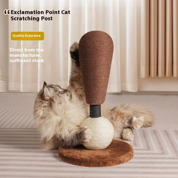 HKM-5238333 Exclamation Point Jute Cat Scratch Board & Teaser Toy for Fun Interaction