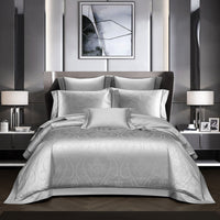 HKM-523859 140 Long-Staple Cotton Jacquard Four-Piece Bedding Set, Striped Design, Available in Standard and Plus Sizes