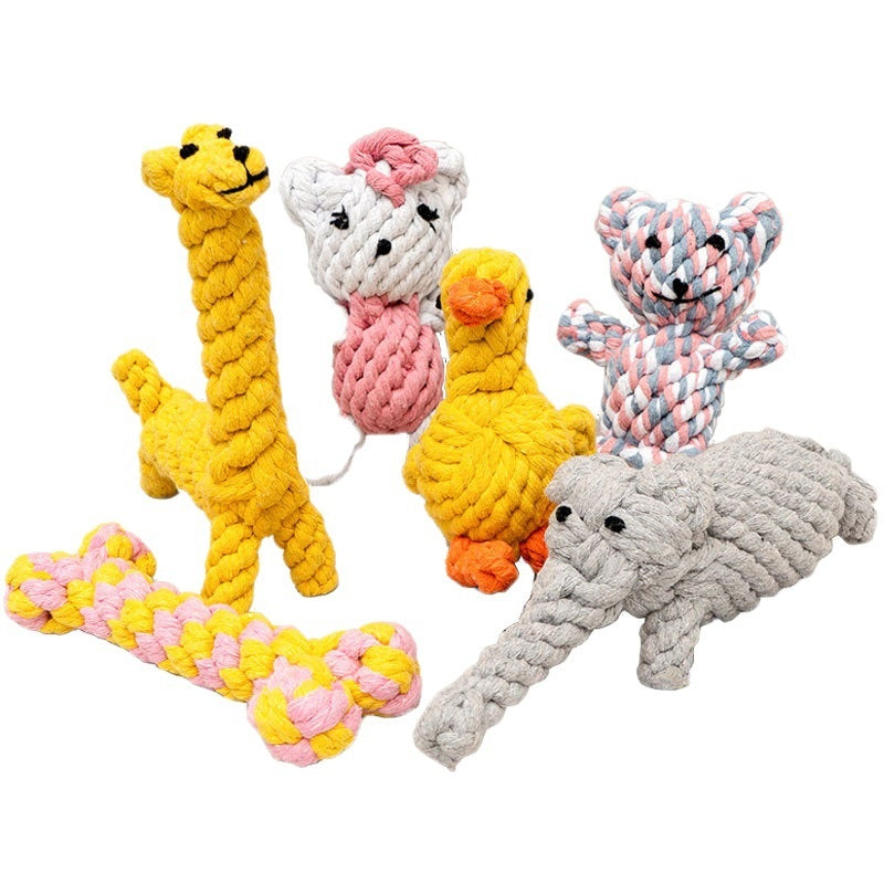 HKM-5238973 Durable Cotton Rope Chewing Toy for Dogs - Molar Friendly Designs