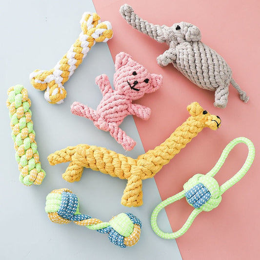 HKM-5238973 Durable Cotton Rope Chewing Toy for Dogs - Molar Friendly Designs