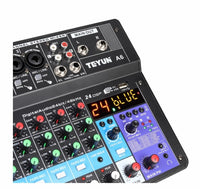 HKM-523923 6-Channel Professional Mixer with USB Connectivity for Seamless Live Sound Effects and Mobile Integration