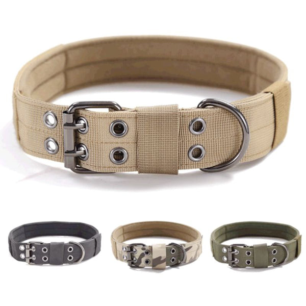 HKM-5240125 Durable 1.5-Inch Thick Double-Layer Nylon Webbing Dog Collar with Plastic Buckle for Medium and Large Dogs