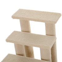 HKM-5241405 4-Step Multi-Level Carpeted Cat Scratching Post and Pet Stairs for Senior and Recovering Cats