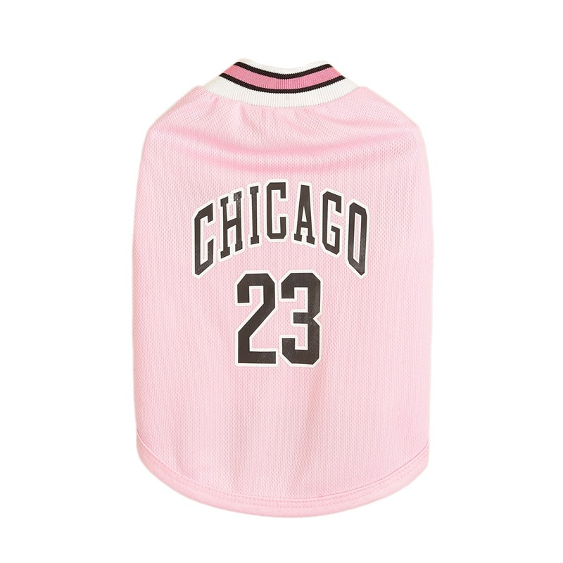 HKM-5242301 Casual Mesh Polyester Basketball Vest for Dogs in Multiple Sizes