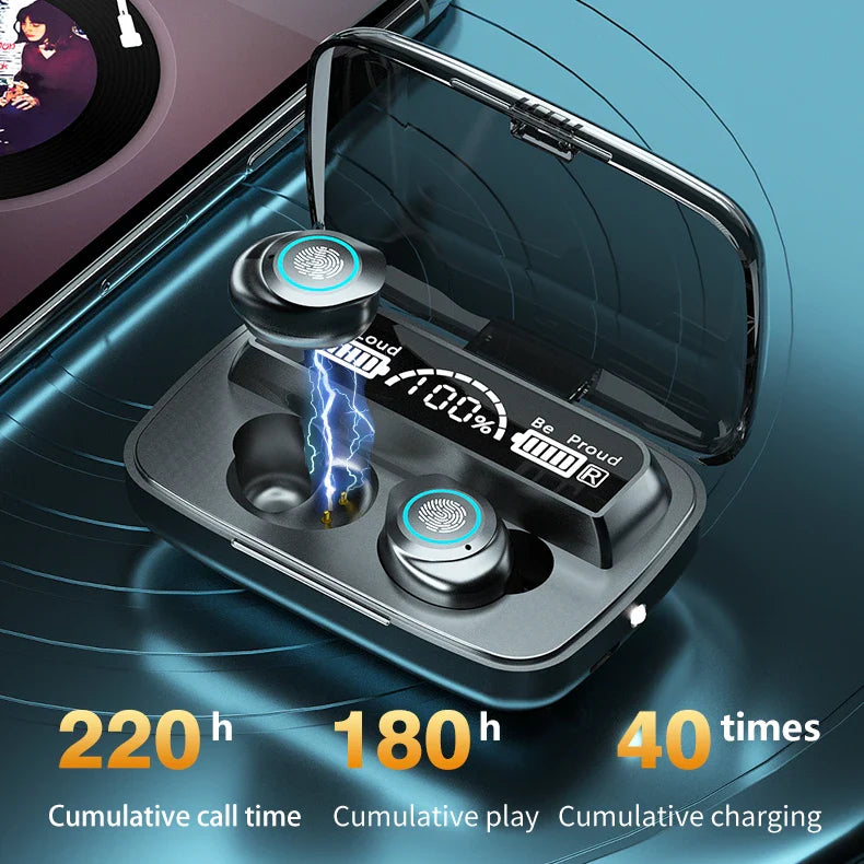 HKM-524243 M17 TWS Wireless Headphones with Touch Control and 9D Stereo Sound, Waterproof Sports Earbuds for Android and iOS