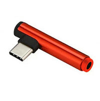 HKM-524307 Aluminum Alloy 2-in-1 Type-C Audio Adapter with Elbow Design